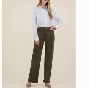 NWT Kut FRom The Kloth X Nordstrom MILLER HIGH RISE-WIDE LEG PANT W/ CARGO PKTS